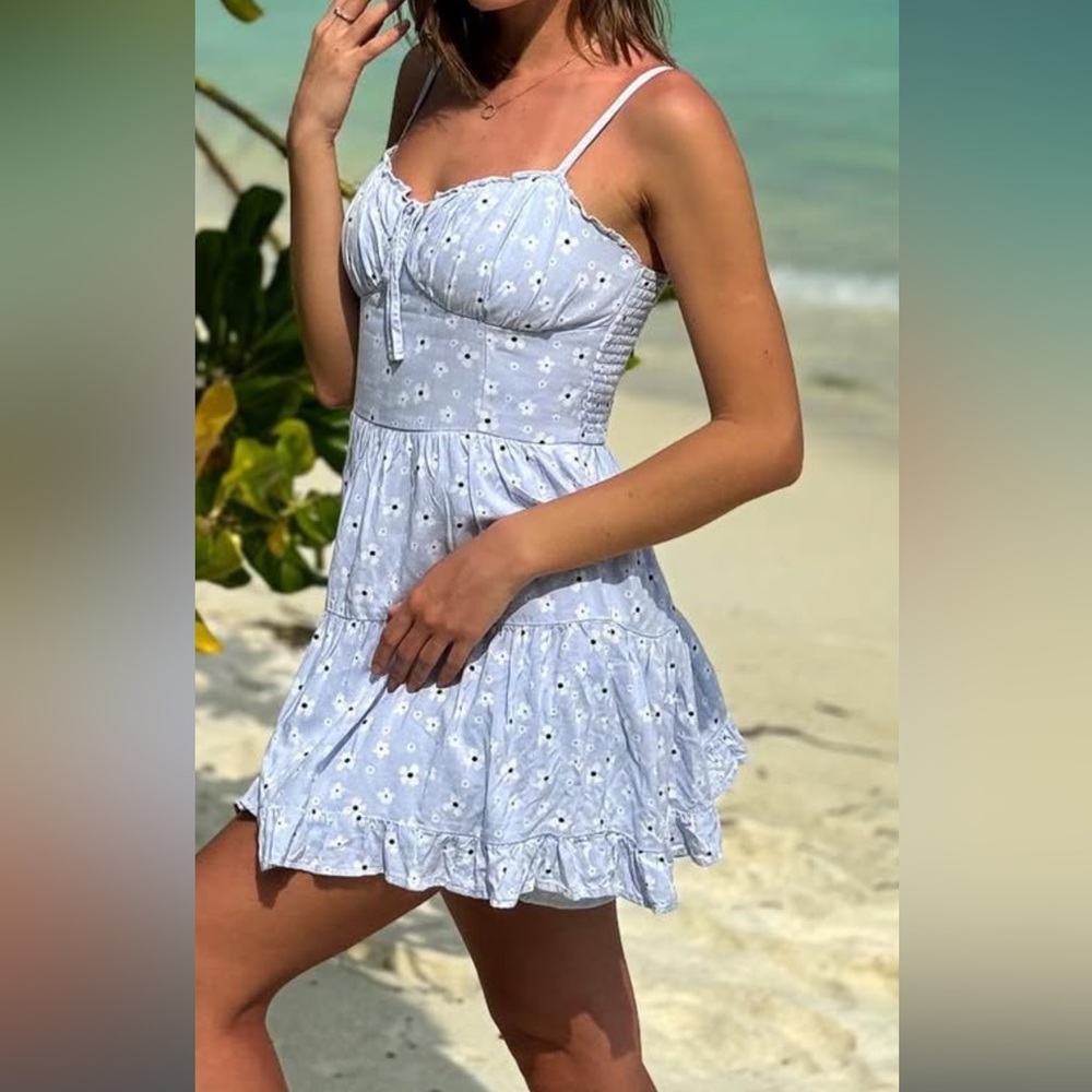 Hollister California Floral Blue Sundress size:M